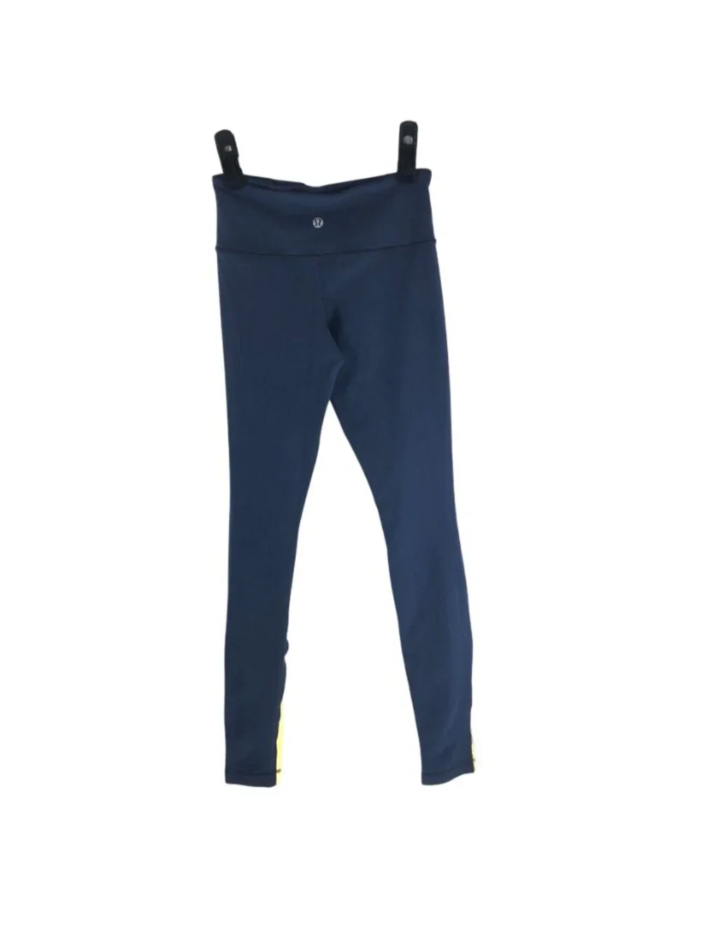 Lululemon Wunder Under Pant Color Blocked Burning Yellow Inkwell Navy Blue 2
